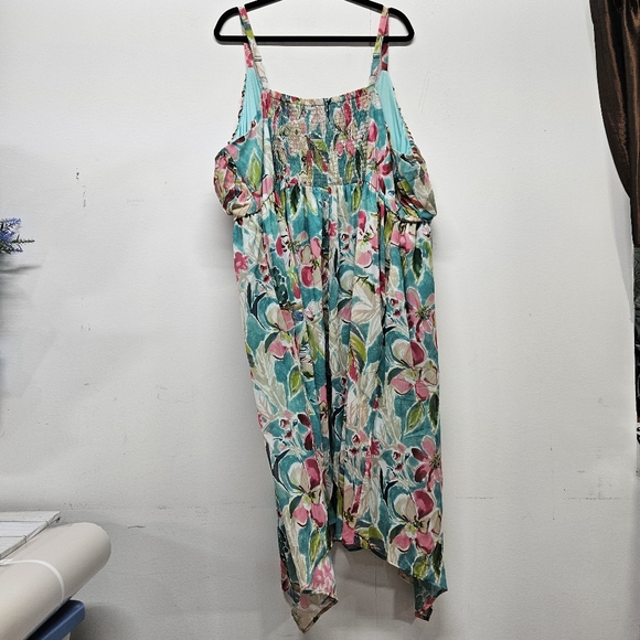 Torrid Floral Asymmetrical Dress - Pink and Green - Picture 13 of 16